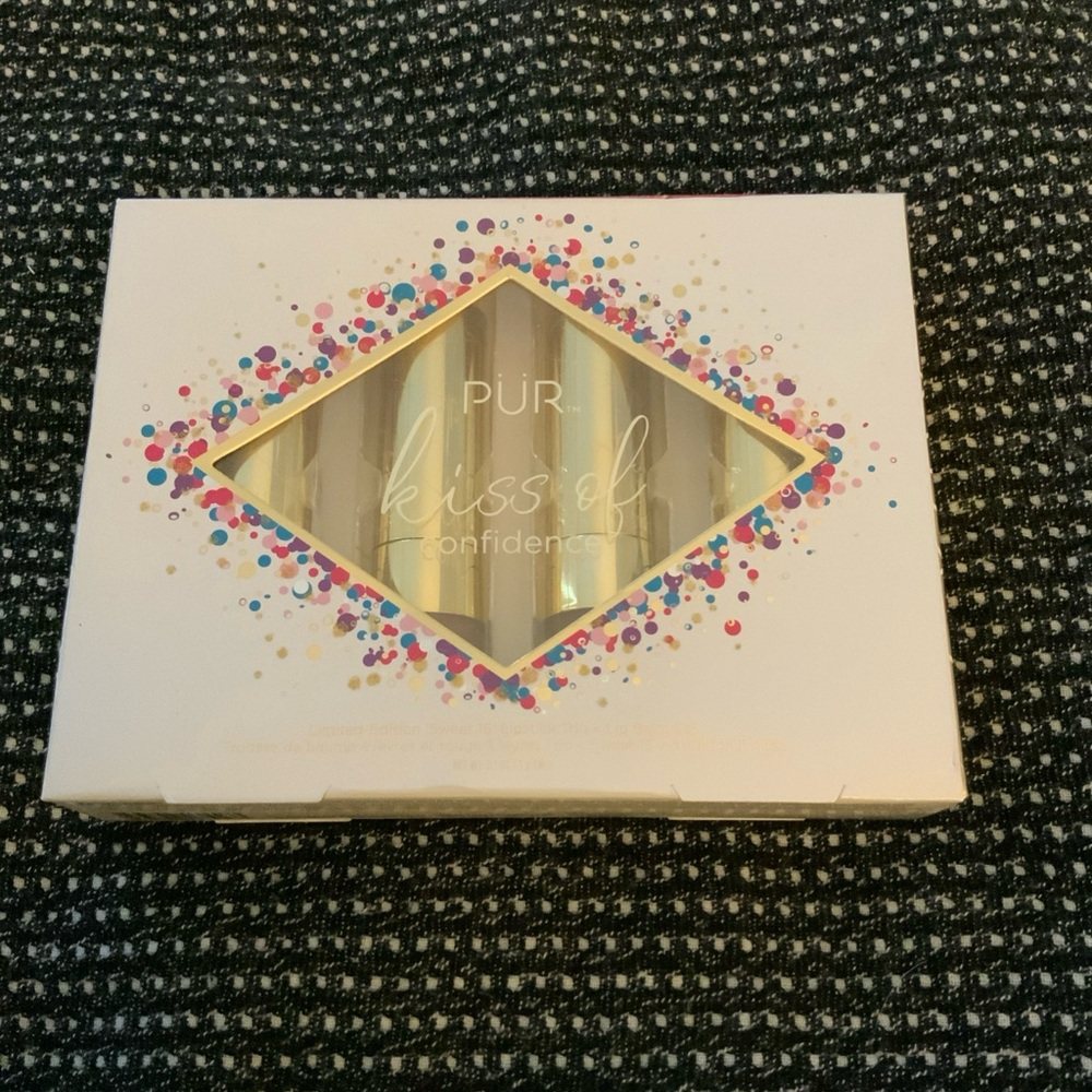 PUR Kiss of Confidence Lipstick Trio + Lip Balm Set - 4 Pieces